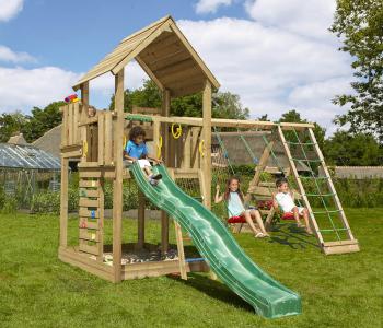 Jungle Palace | Puidust ronimisraam kiikedega & ronimisvõrguga