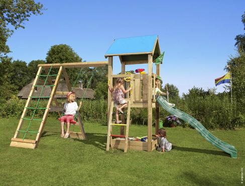 Jungle Castle | Puidust ronimisraam kiige & ronimisvõrguga