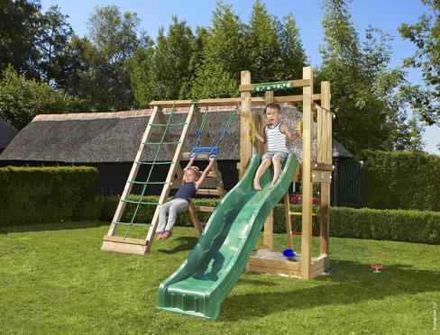 Jungle Tower | Puidust ronimisraam kiige ja ronimisvõrguga
