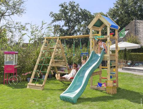 Jungle Patio | Puidust ronimisraam kiikedega & ronimisvõrguga