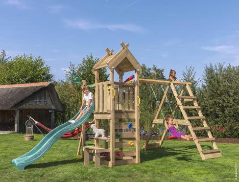 Jungle Teepee | Puidust ronimisraam kiige & ronimisvõrguga
