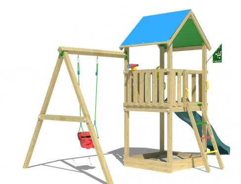 Jungle Tango Babyswing | Puidust ronimisraam kiiguga